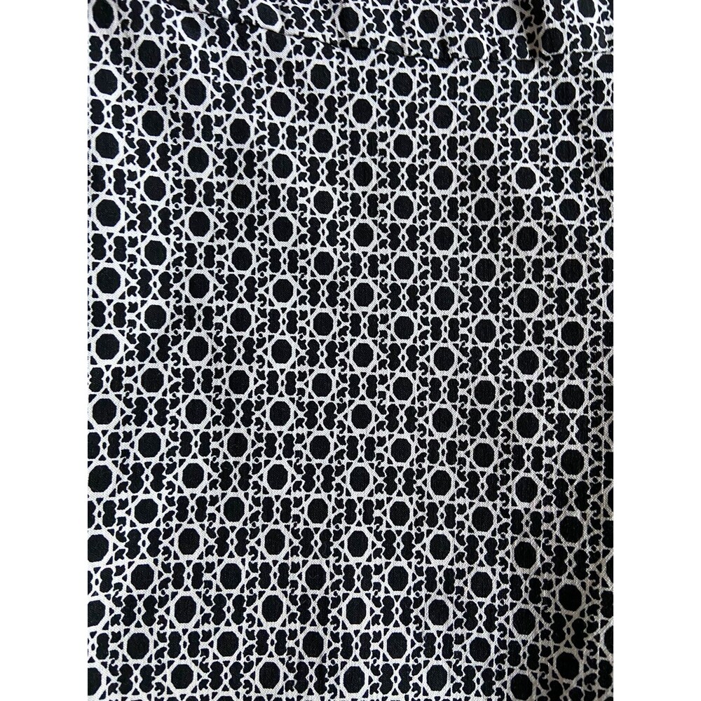Krazy Larry Womens Pull On Pants Size 8 Black Geometric Artsy Tummy Control Slim - Picture 2 of 10